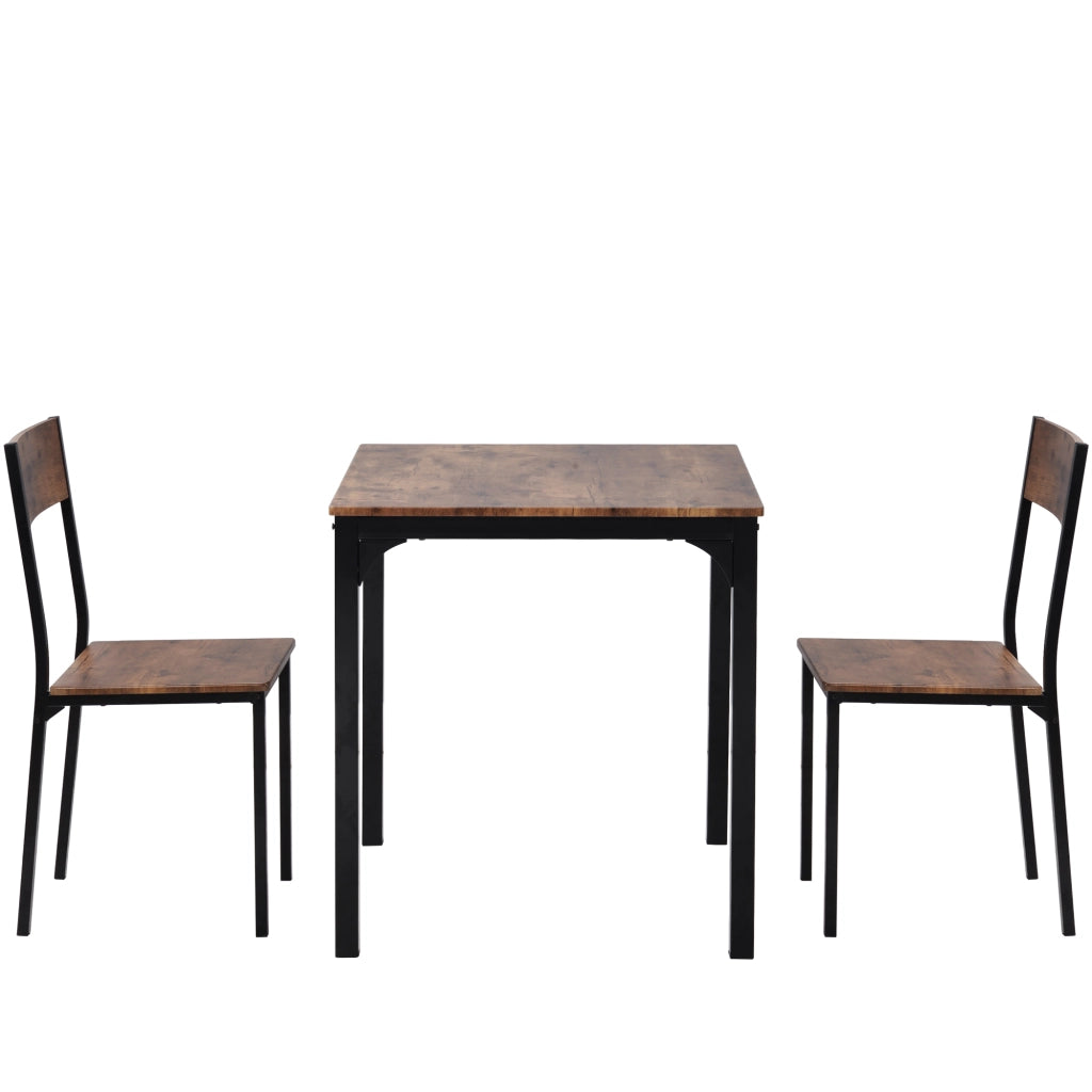 Set Tavolo da Pranzo con 2 Sedie ¨C Xylo ¨C Legno Marrone Vintage