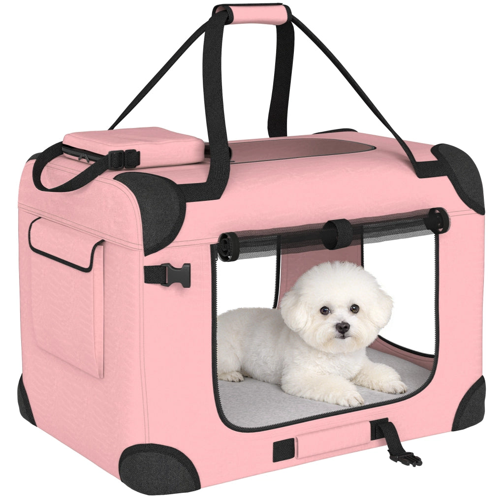 Trasportino per Cani Pieghevole con Cuscino ¨C Zephmum ¨C Rosa 60x41.5x41 cm