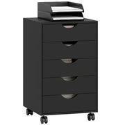 Cassettiera con 5 cassetti e ruote ¨C Zephmum ¨C Nero 40x40x67 cm