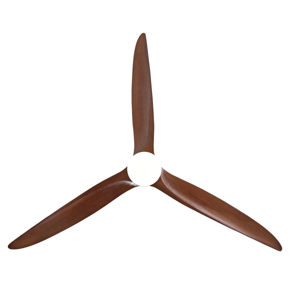 Ventilatore da soffitto 72" con LED dimmerabile; 3 pale in acero massello; nero e noce scuro