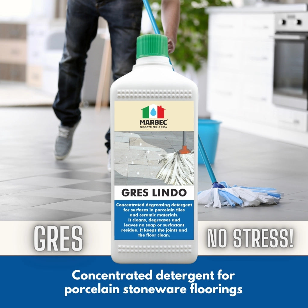 Detergente per gres porcellanato GRES LINDO   1LT + Tampone in Melamina
