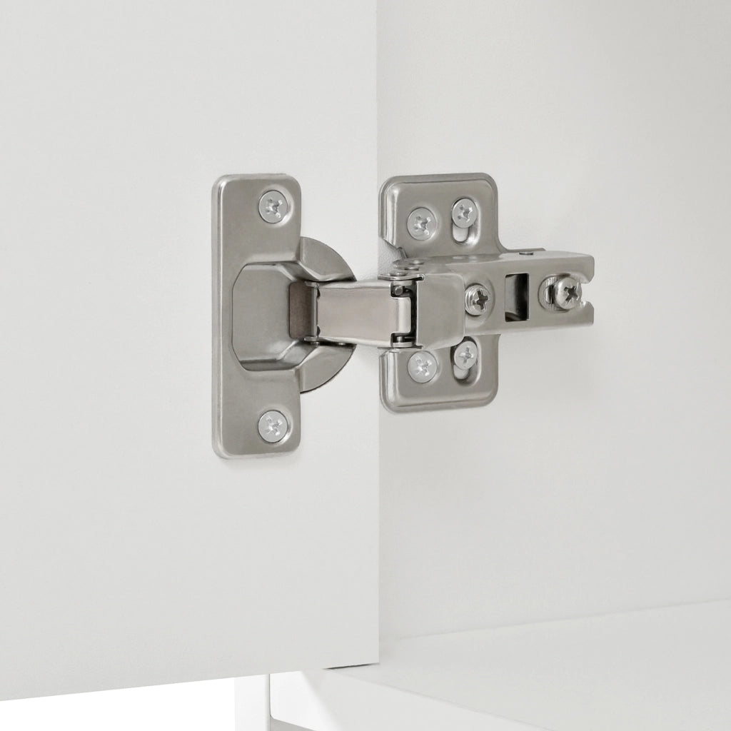 Scarpiera a 3 ante e 2 cassetti con ripiani regolabili in MDF e pannello di particelle bianca 120 × 35 × 90 cm
