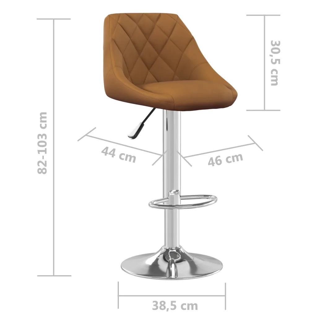 Sgabello da Bar Marrone in Velluto 335292
