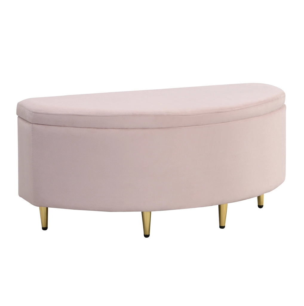 Panca contenitore 90x40x42 cm con seduta morbida in velluto rosa