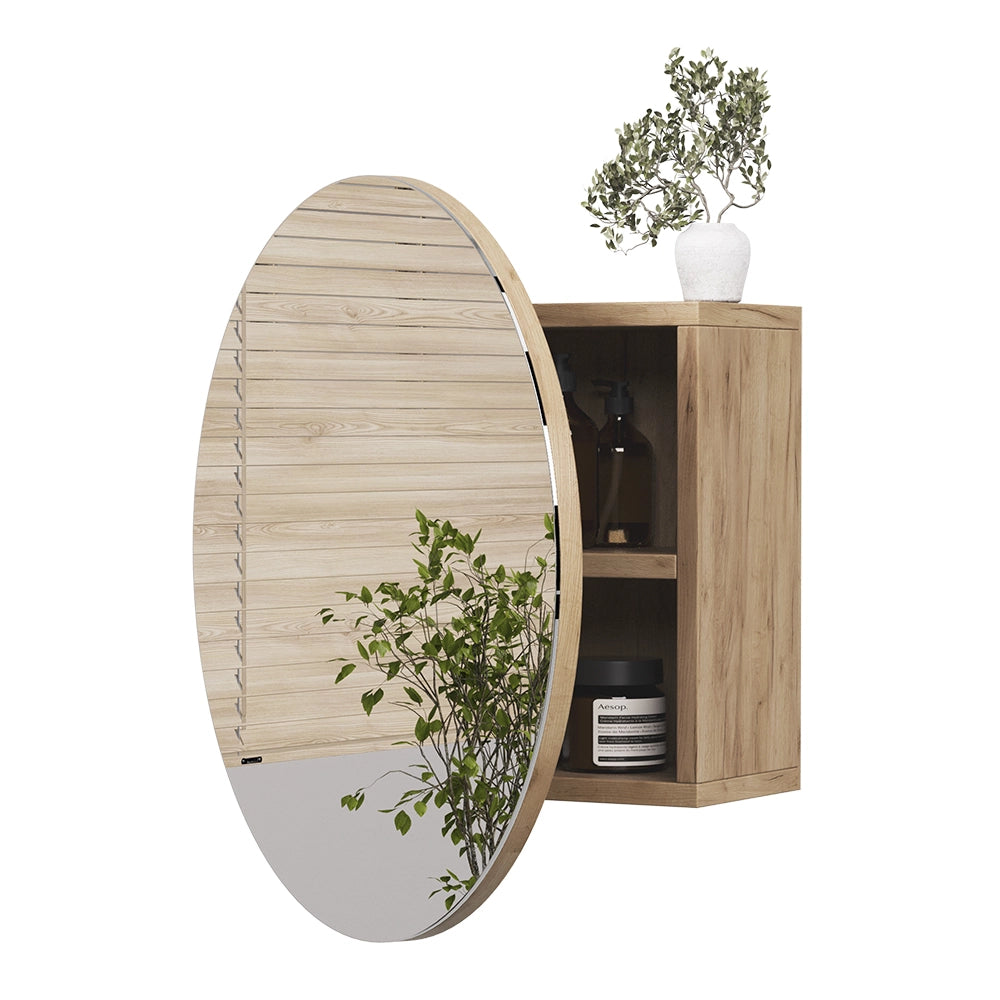 Vicco Specchio contenitore bagno Quercia dorata 50 x 50 cm con 2 scomparti