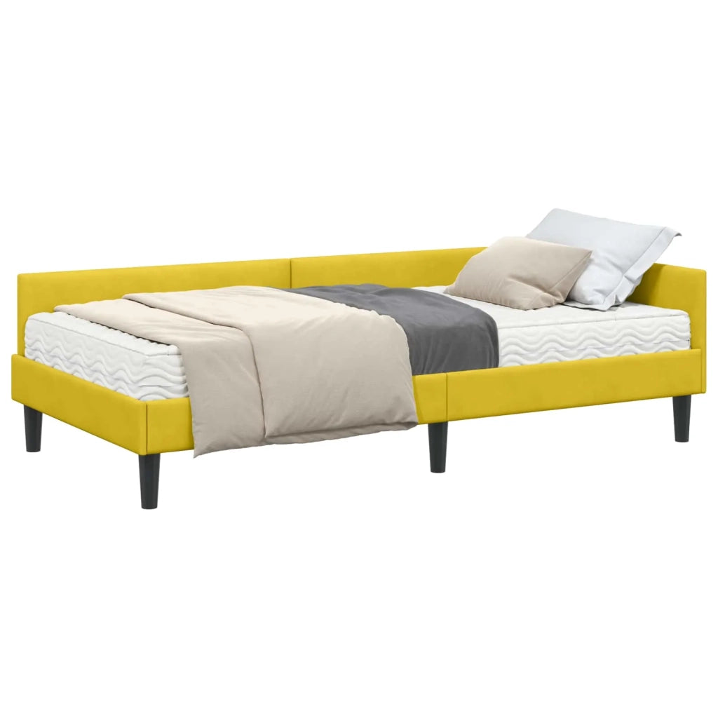Struttura Letto Angolare con Materasso 2 pcs Giallo Velluto 3393702