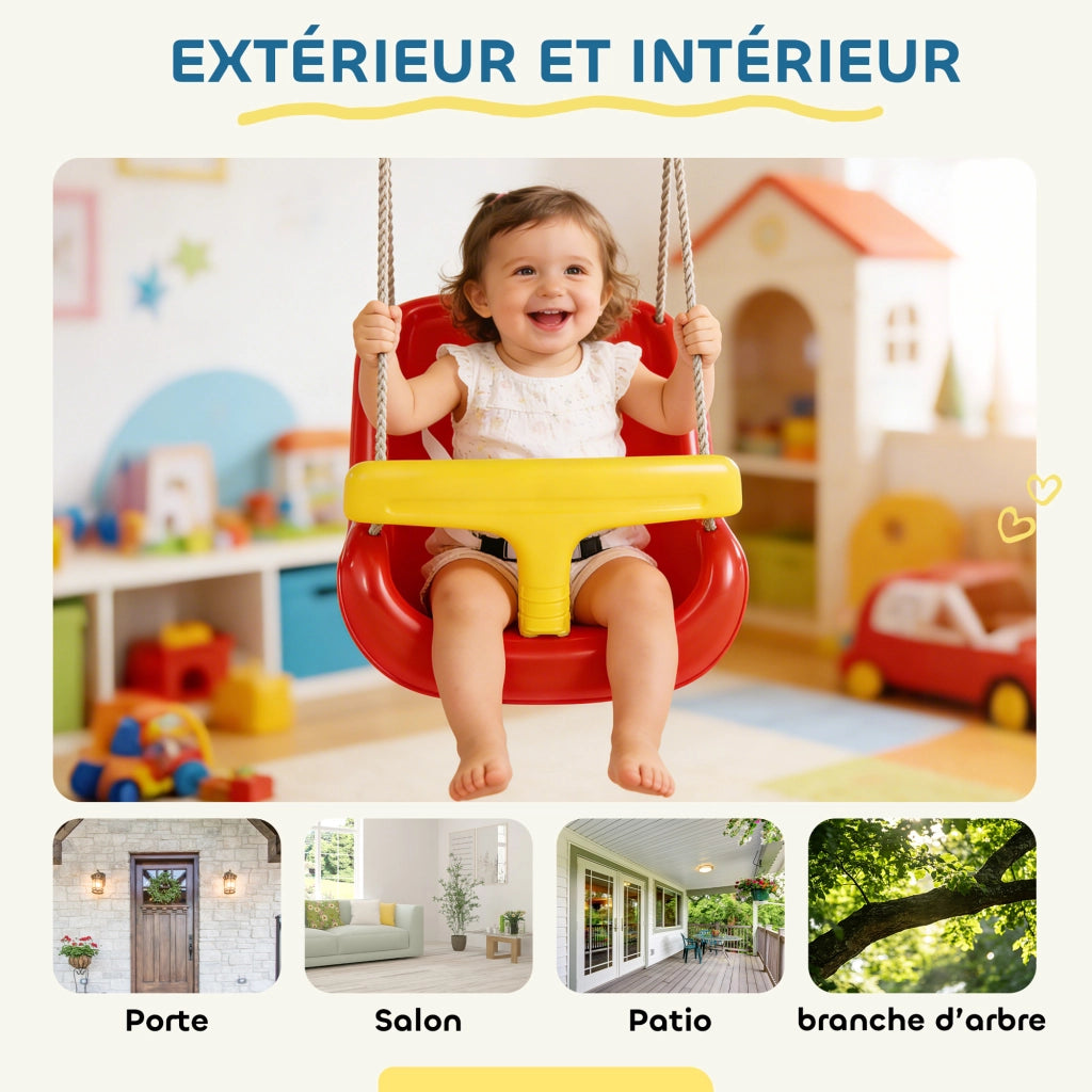 Altalena per bambini ¨C zephmum ¨C Rosso e giallo