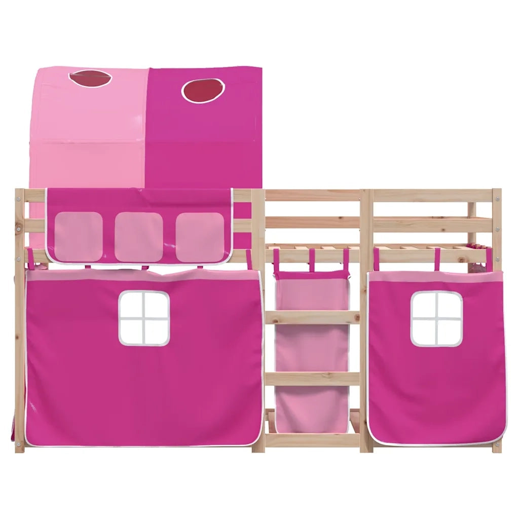 Letto a Castello senza Materasso Rosa 90x200 cm Legno di Pino