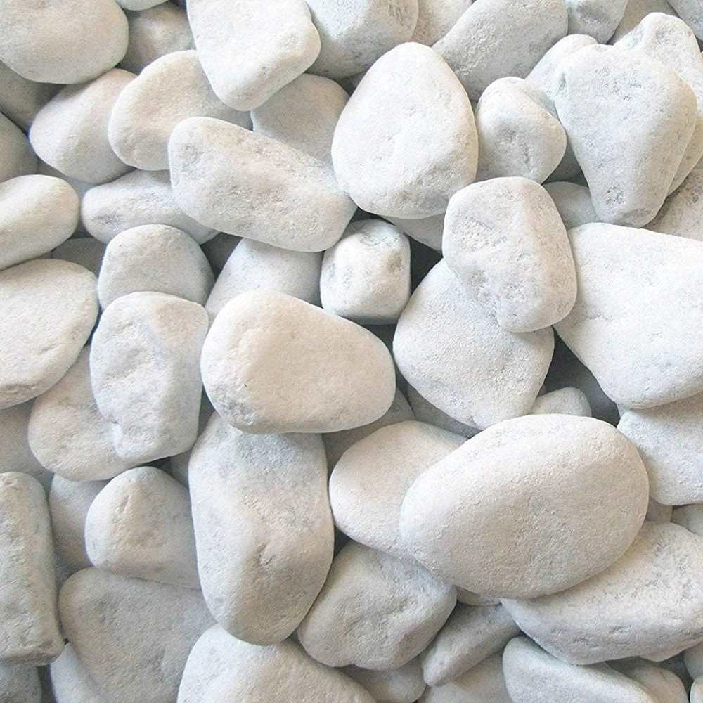 Ciottoli bianco valle d'itria pietre naturali decorativi giardini aiuole vasi *** misura 25/40, formato 25 kg, confez...