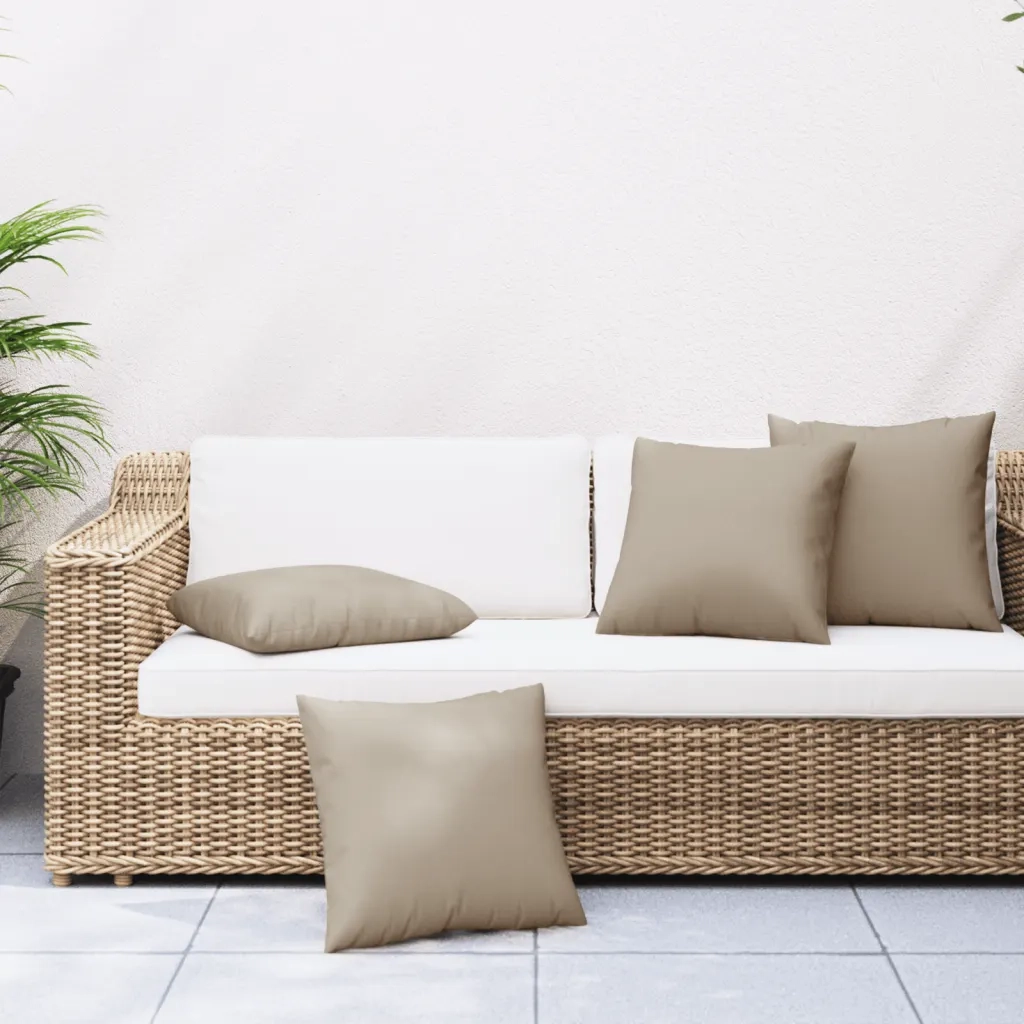 Cuscini per Divano 4 pz-Set di 4 Cuscini per Sofa Tortora 40x40 cm in Tessuto