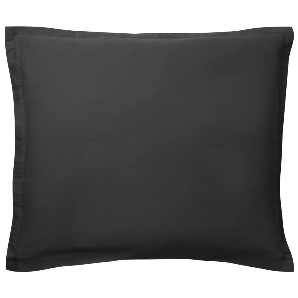 Set copripiumino e federa in cotone satinato nero 200 x 200 cm per una camera da letto moderna