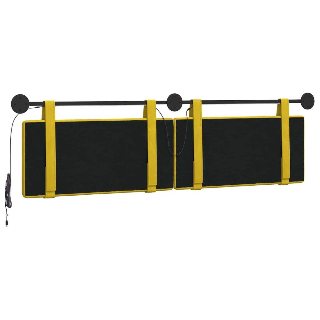 Testiera | Testata sospesa Con luce LED Giallo Velluto