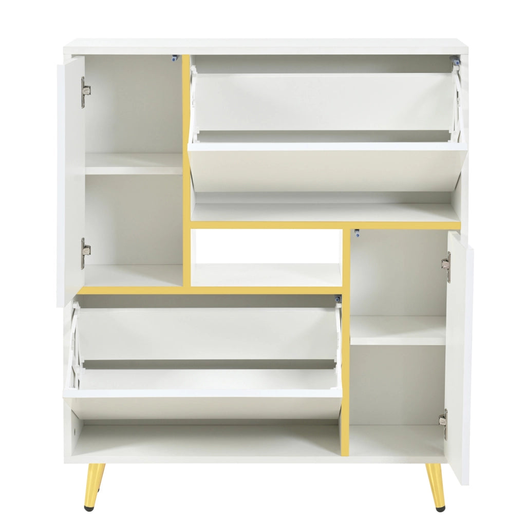 Scarpiera bianca 80x25x96 cm con LED 16 colori e app