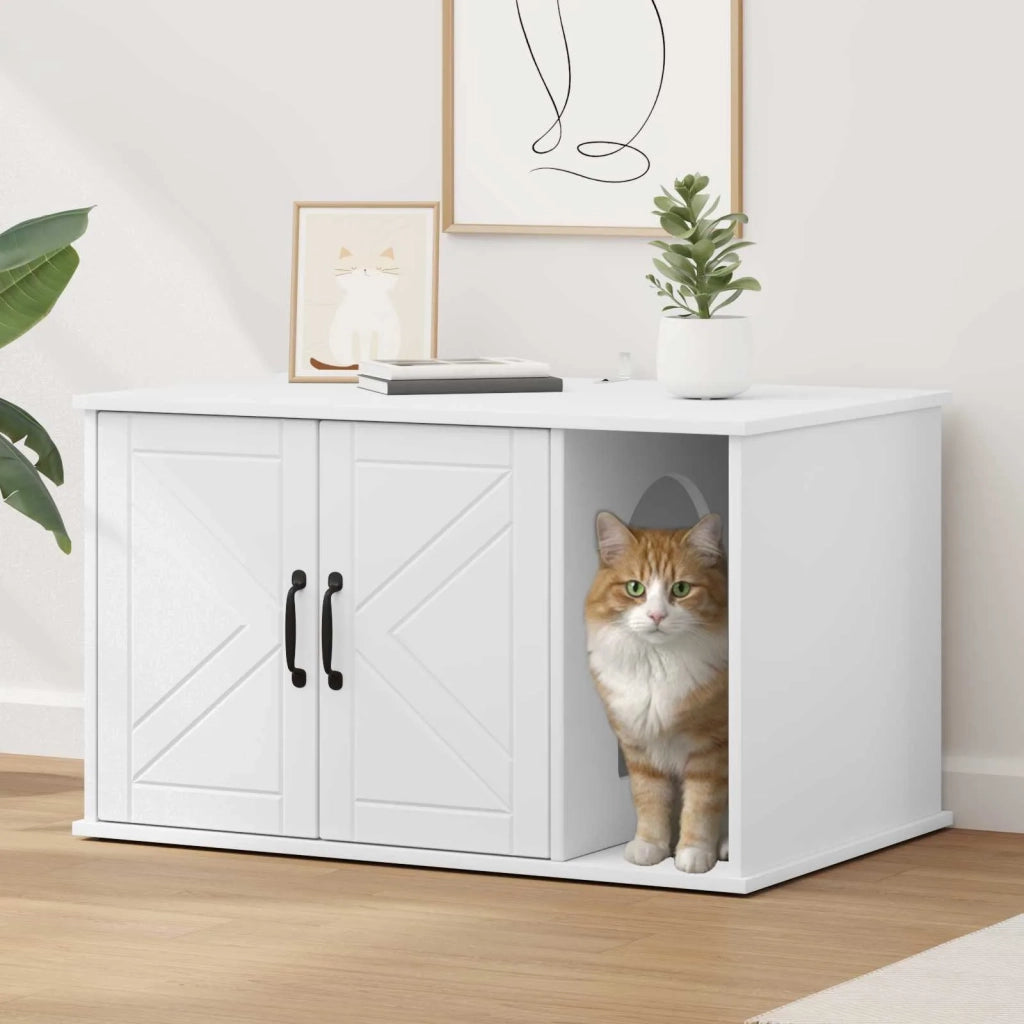 Casa per Gatti Bianco 85 x 55 x 50 cm Legno multistrato 8000734