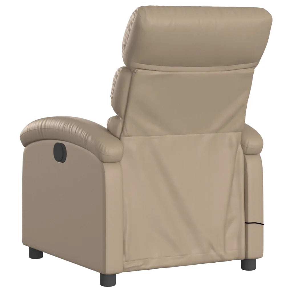 Poltrona Massaggiante | Sedia Relax Reclinabile cappuccino in Similpelle