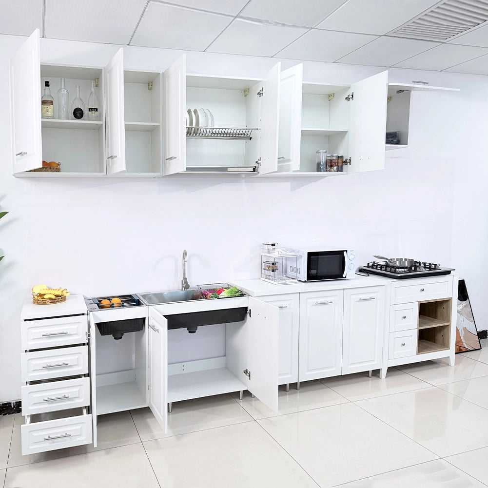 Pensile da Cucina Armadio Sospeso da Parete Anta Singola Boiserie Colore Bianco
