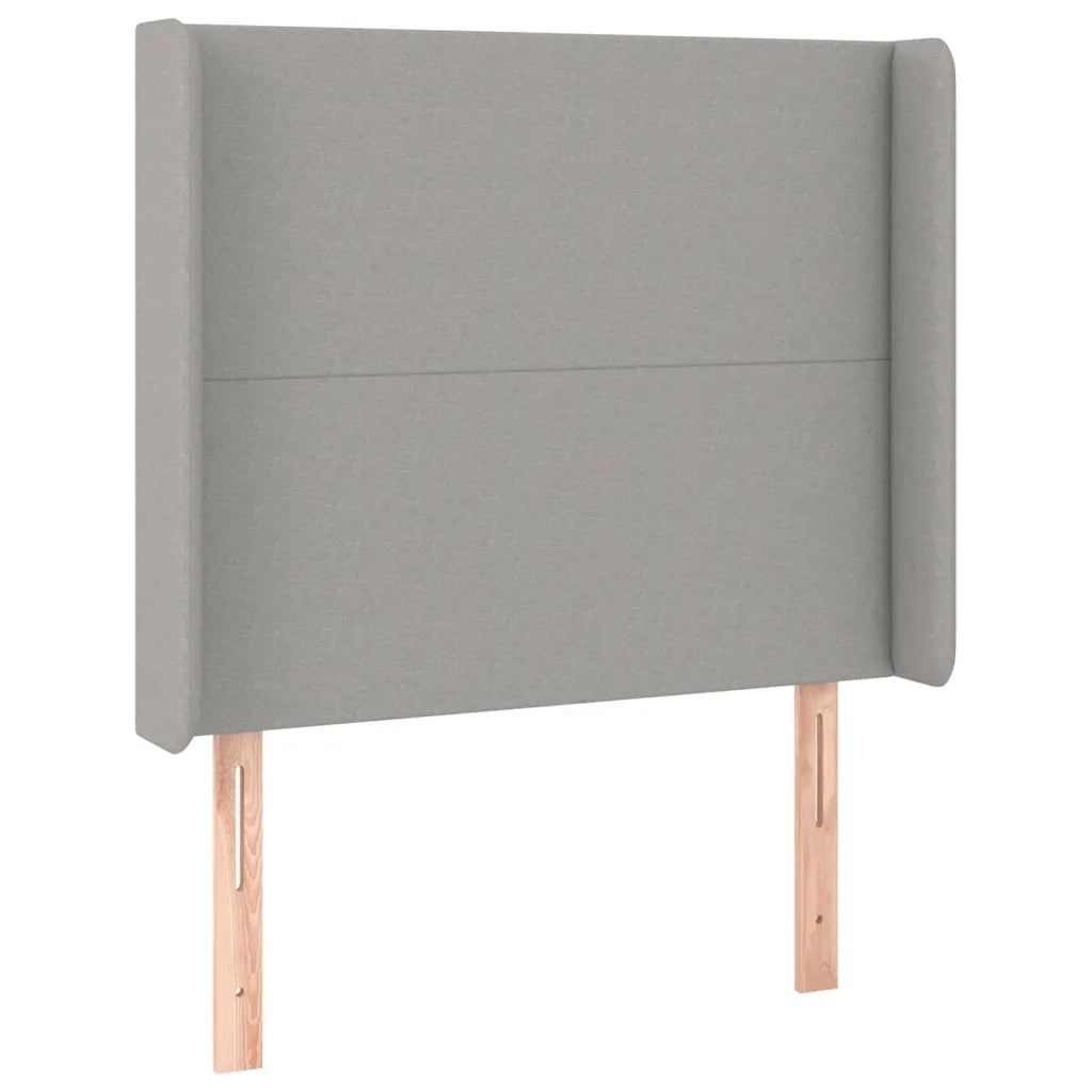 Testiera | Testata ad Orecchio Grigio Chiaro 83x16x118/128 cm in Tessuto