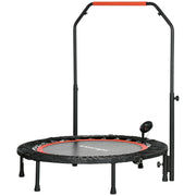 Mini-Trampolino Fitness 102 cm con Monitor LCD, Maniglia Regolabile in Altezza 4 Livelli, Portata 100 kg per Allenamento Efficace