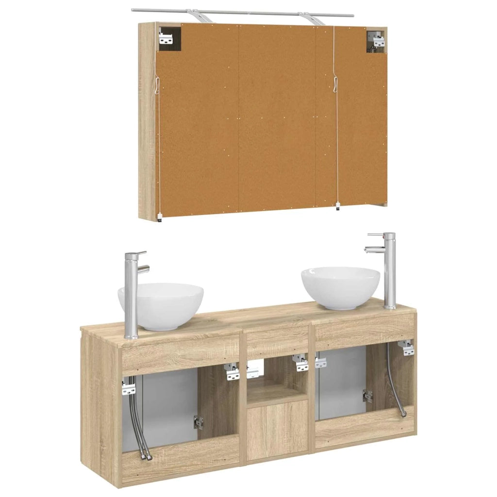 Set di Armadi da Bagno 4 pz Rovere Sonoma Legno ingegnerizzato 3406337