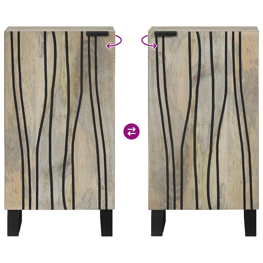 Sideboard Bianco 40 x 33 x 75 cm legno massello di mango 4017996