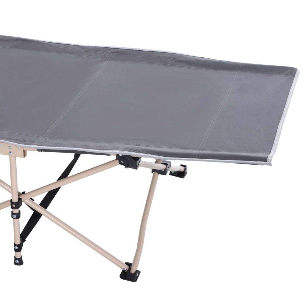 Brandina da Campeggio Pieghevole 190 x 68 x 52 cm Lettino Grigio con Borsa di Trasporto Resistente alle Intemperie