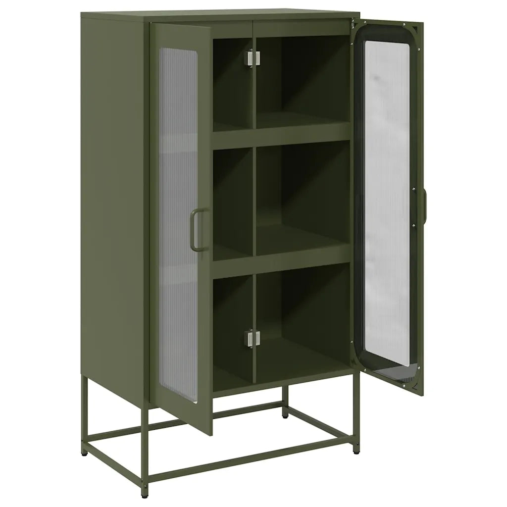 Credenza | Madia | Buffet da pranzo | Armadio da pranzo Verde Oliva 68x39x123 cm in Acciaio