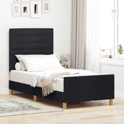 Struttura del letto con testiera Nero 90 x 200 cm Tessuto
