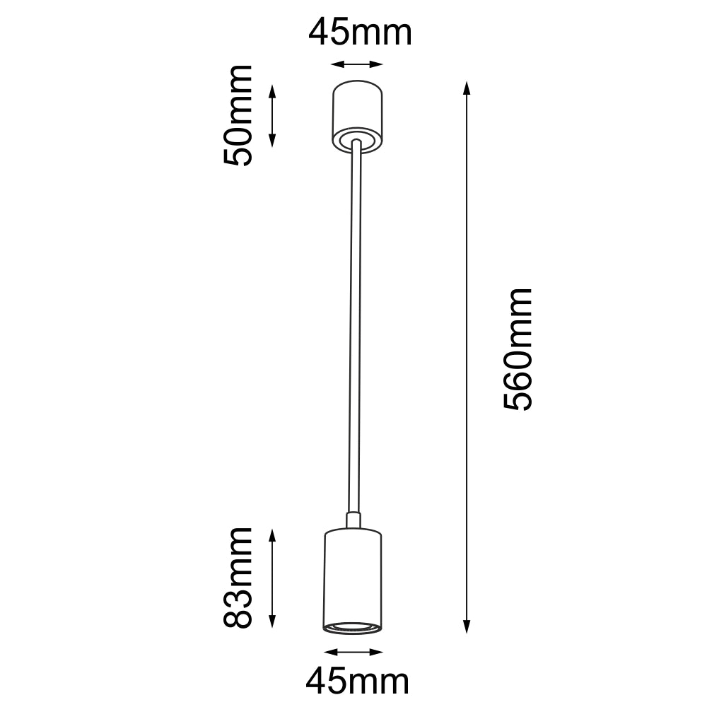 Lampada a sospensione spot nera Dakata GU10 4W Shilo