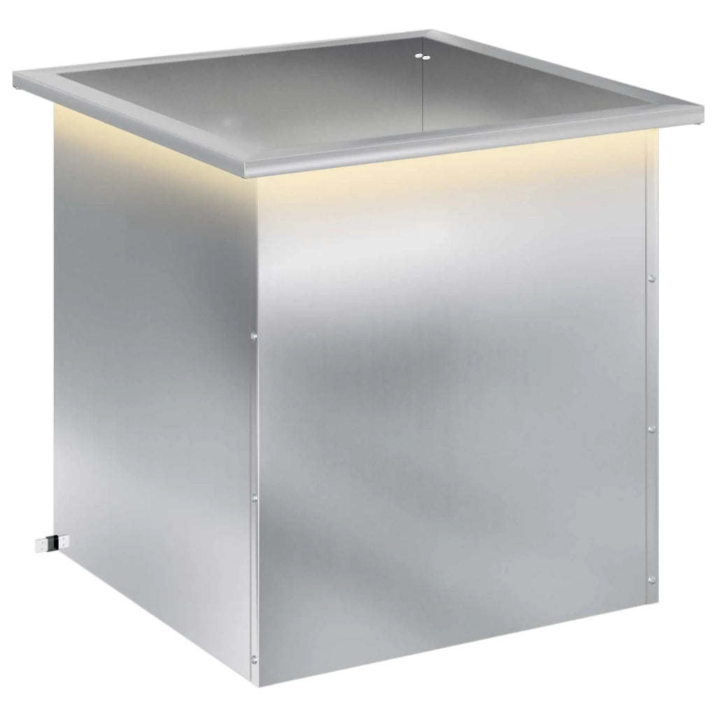Fioriera da giardino con LED Argento 50 x 50 x 48 cm 8008192