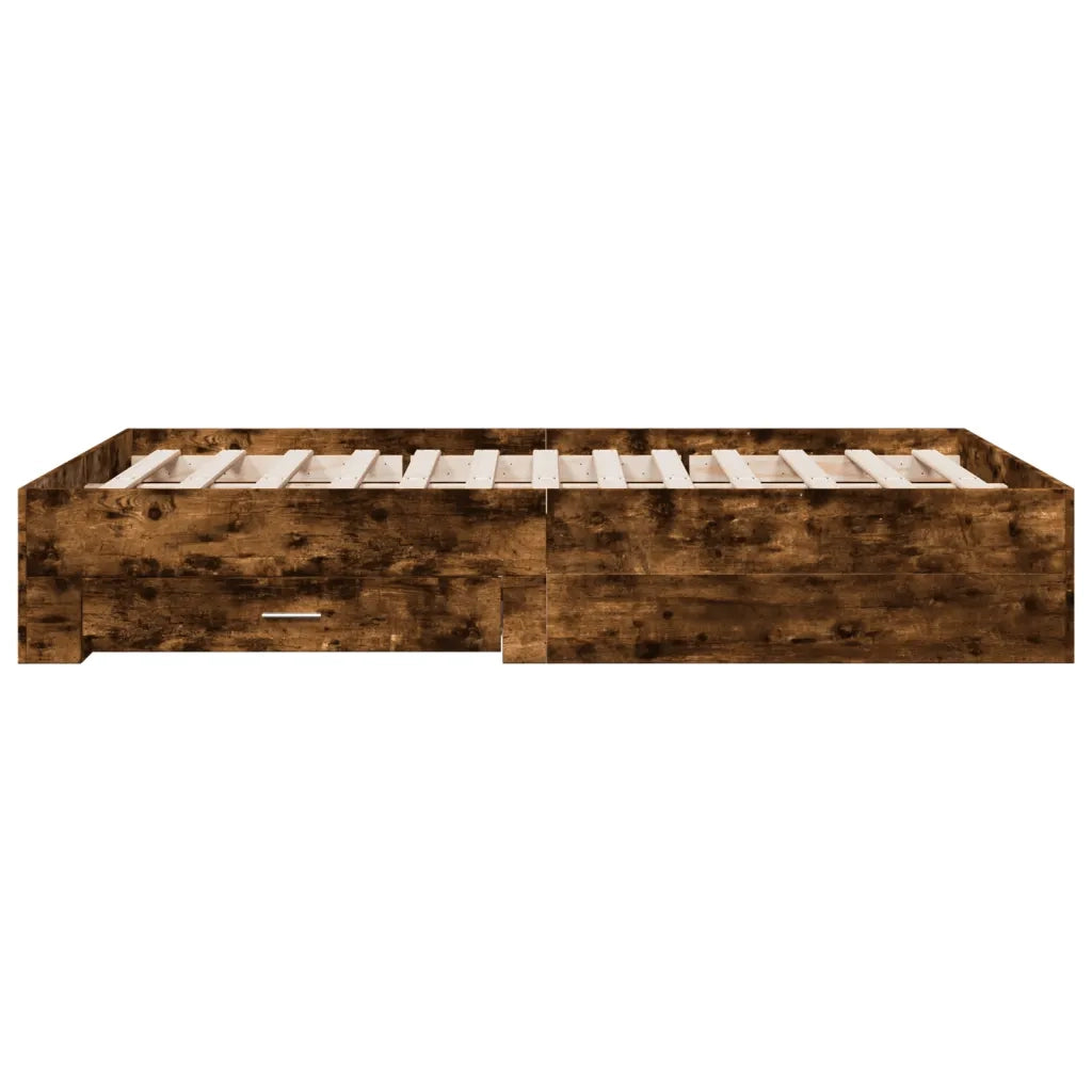 Giroletto con Cassetti Rovere Fumo 140x190 cm Legno Multistrato