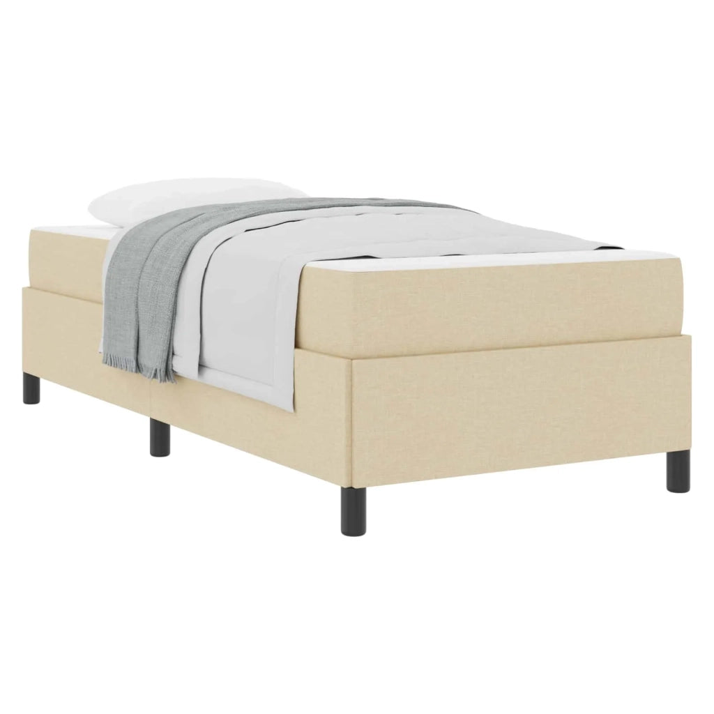 Letto a molle con materasso Crema 90 x 190 cm Tessuto 3398827