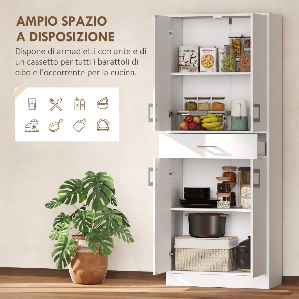 Credenza Cucina con Ante e Cassetto ¨C Minimal ¨C Bianco