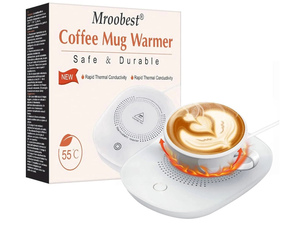 Scalda Tazza USB da caffè Bevande Piastra Riscaldante Impermeabile Temperatura costante 55 ° per Uso Domestico o in Ufficio con Interruttore Termico Smart Touch
