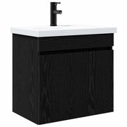 Mobile Bagno | Armadio da bagno con rubinetto Rovere Nero 61 x 40 x 74,5 cm