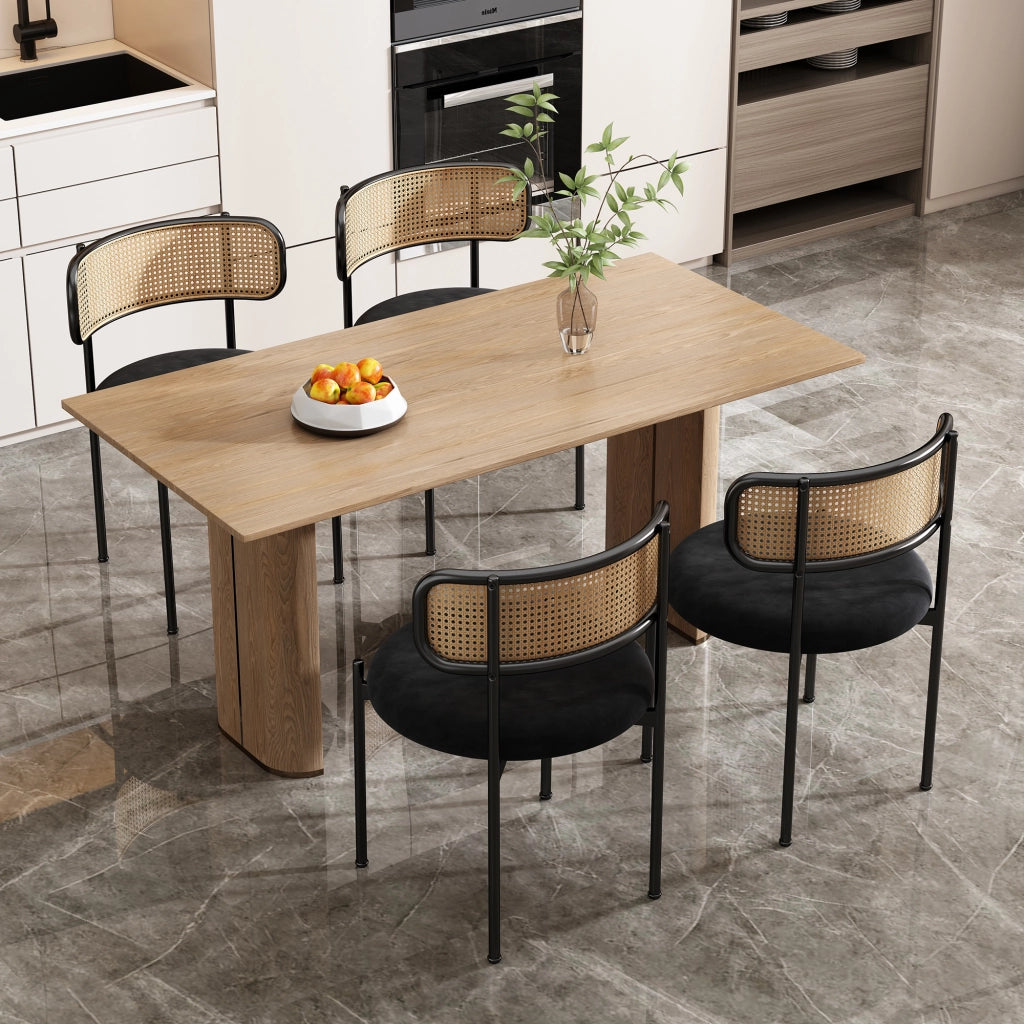Set 6 Sedie da Pranzo in Velluto ¨C Xylo ¨C Gambe in Metallo, Nero