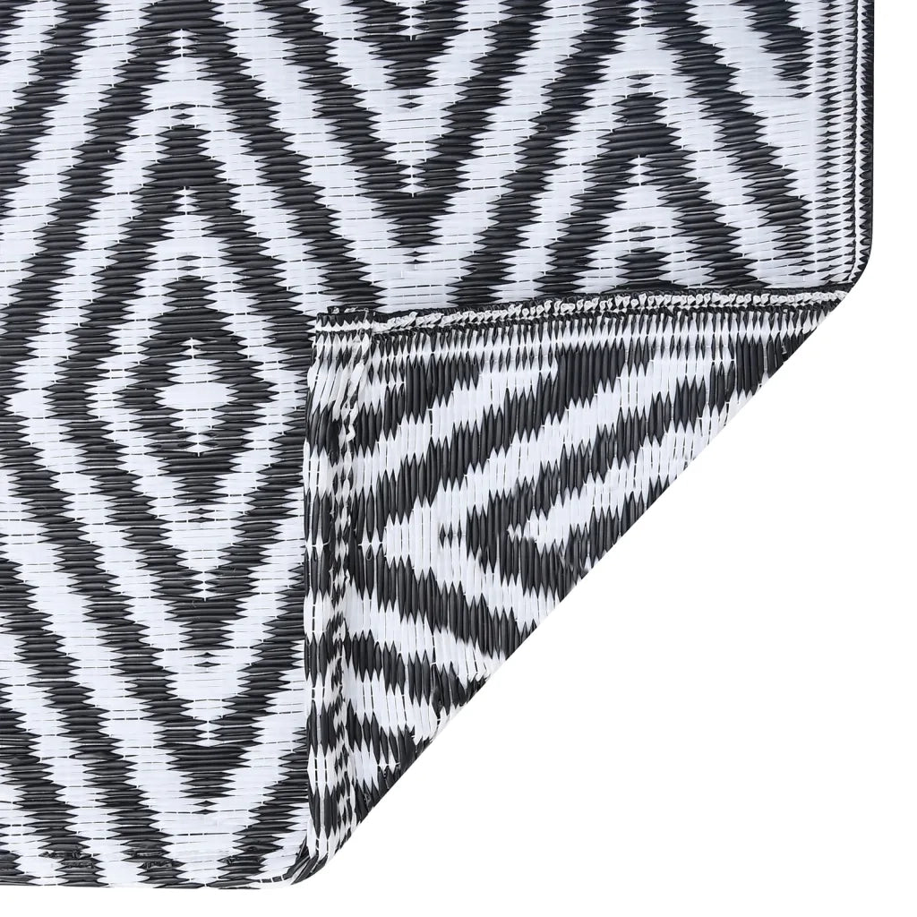 Tappeto da Esterni ARAKIL Bianco e Nero 160x230 cm in PP CFW5655417