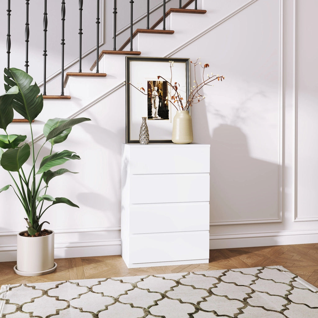 Cassettiera com¨° sideboard 4 cassetti ¨C Minimal ¨C bianco 55x33x80