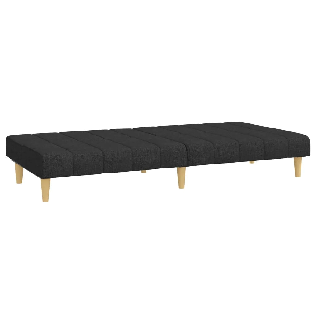 Divano Letto a 2 Posti Nero in Tessuto 375828