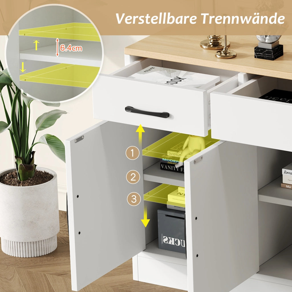 CREDENZA 160x37x75 cm MDF Bianca
