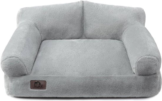Letto per gatti e cani composto da cuscino morbido per animali domestici - Materiale: microfibra - Dimensioni: 60x40 cm - Colorazione: grigio chiaro