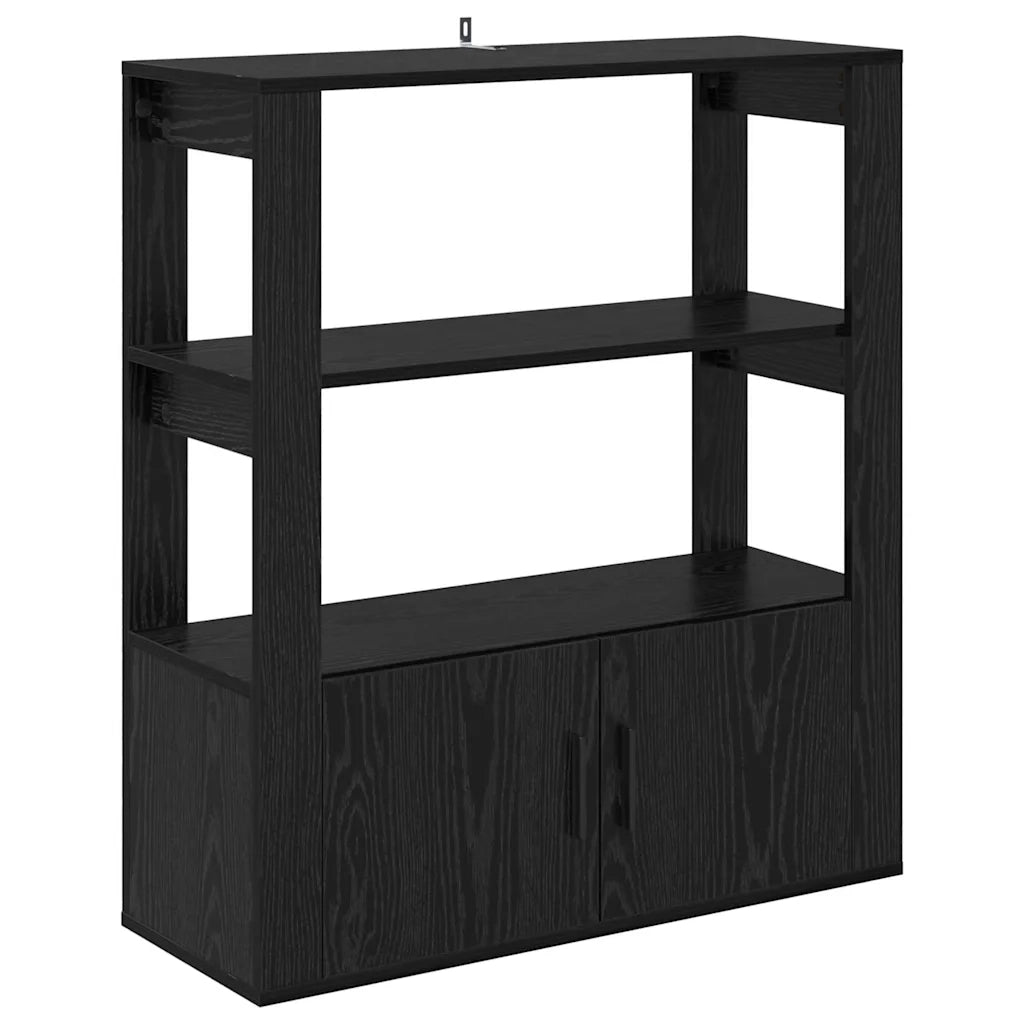 Credenza Rovere nero 30 x 80 x 90 cm Legno multistrato 881095
