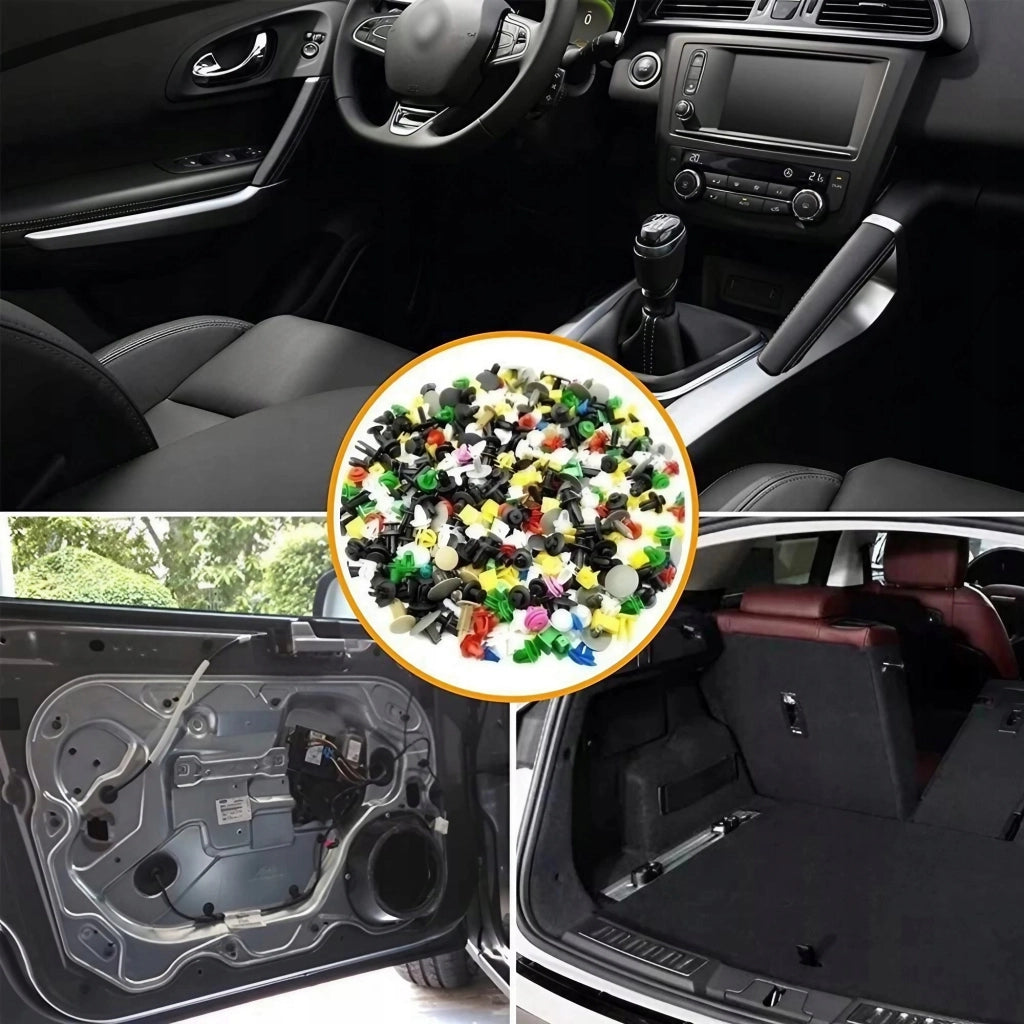 Set di Rivetti Universali per Auto Rosfix – 500 Pezzi | Materiale Plastico, Multicolore, Lunghezza 1-4 cm