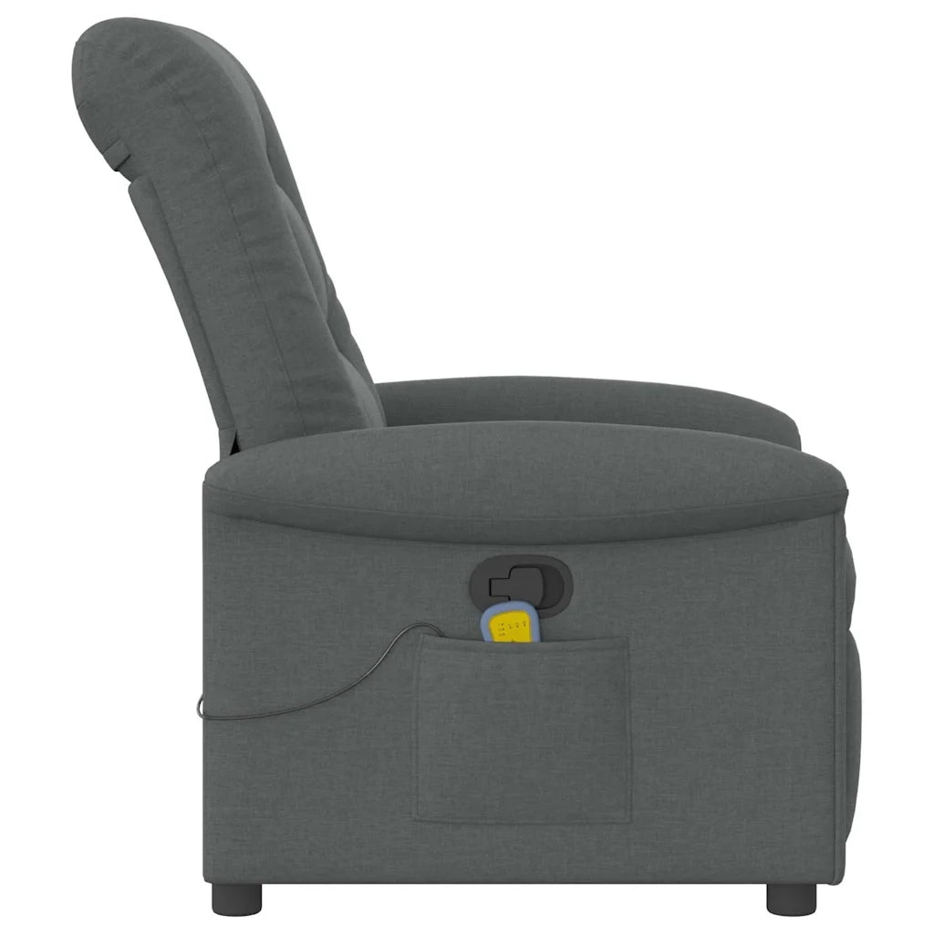 Poltrona reclinabile massaggiante in tessuto grigio scuro 4015627