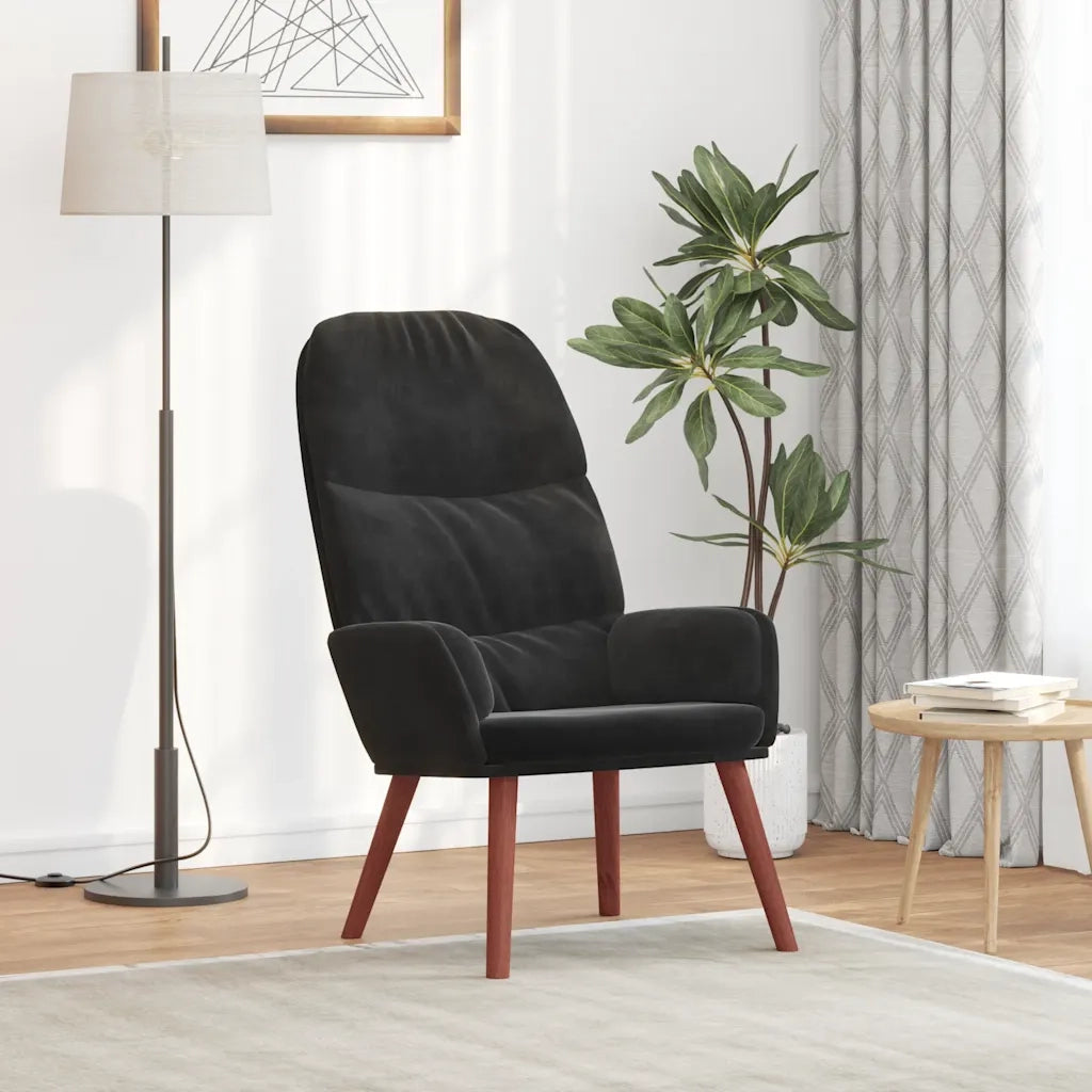 Poltrona Relax Nera in Velluto 4102616