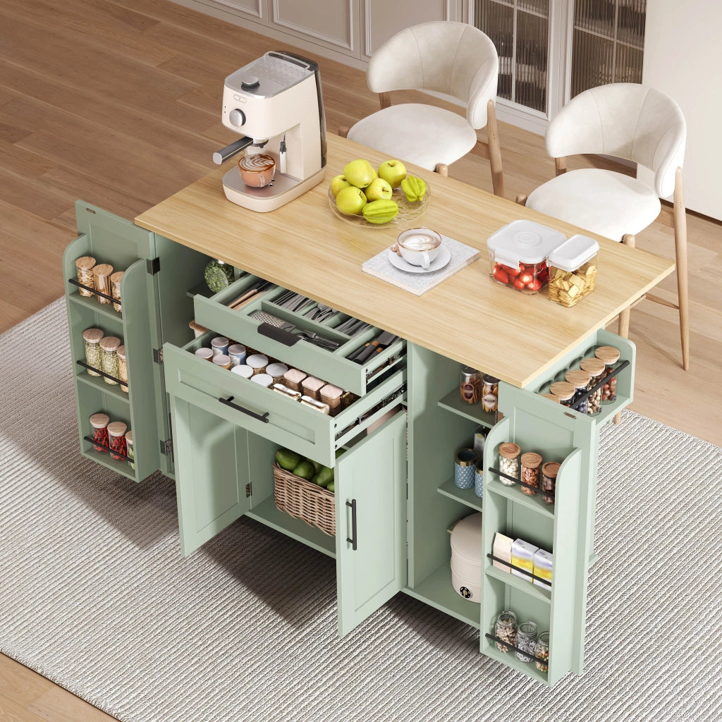 MOBILE ISOLA CUCINA 136x70x92 cm MDF Verde Antico