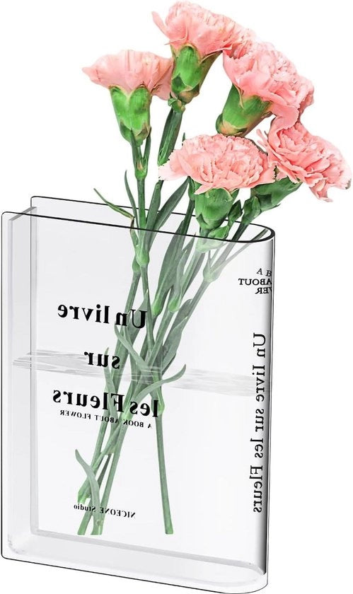 Vaso Acquario Transparente per Libri - Forma Libro - Per Camera da Letto - Decorazione da Tavolo - Salotto - Ufficio