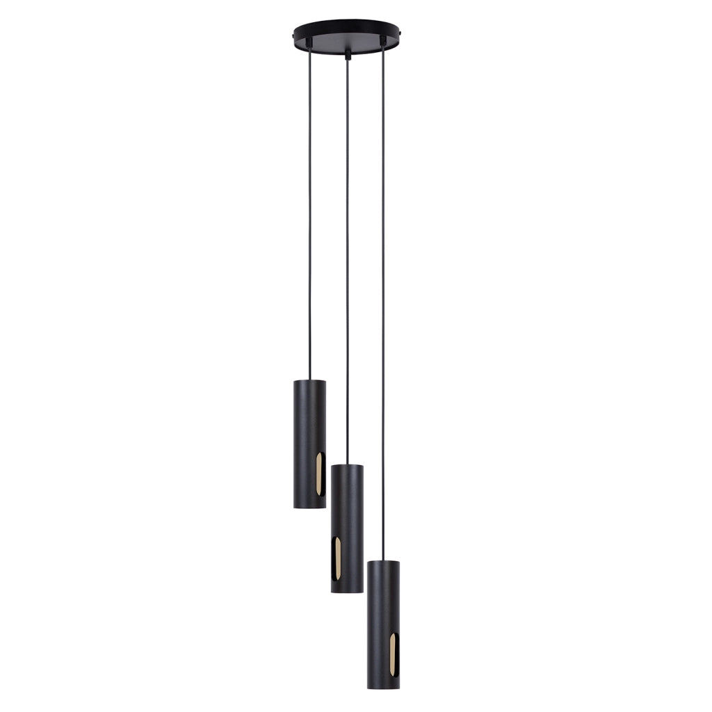 Lampada a sospensione Flow nera/oro Ø20cm 3xGU10 Sigma