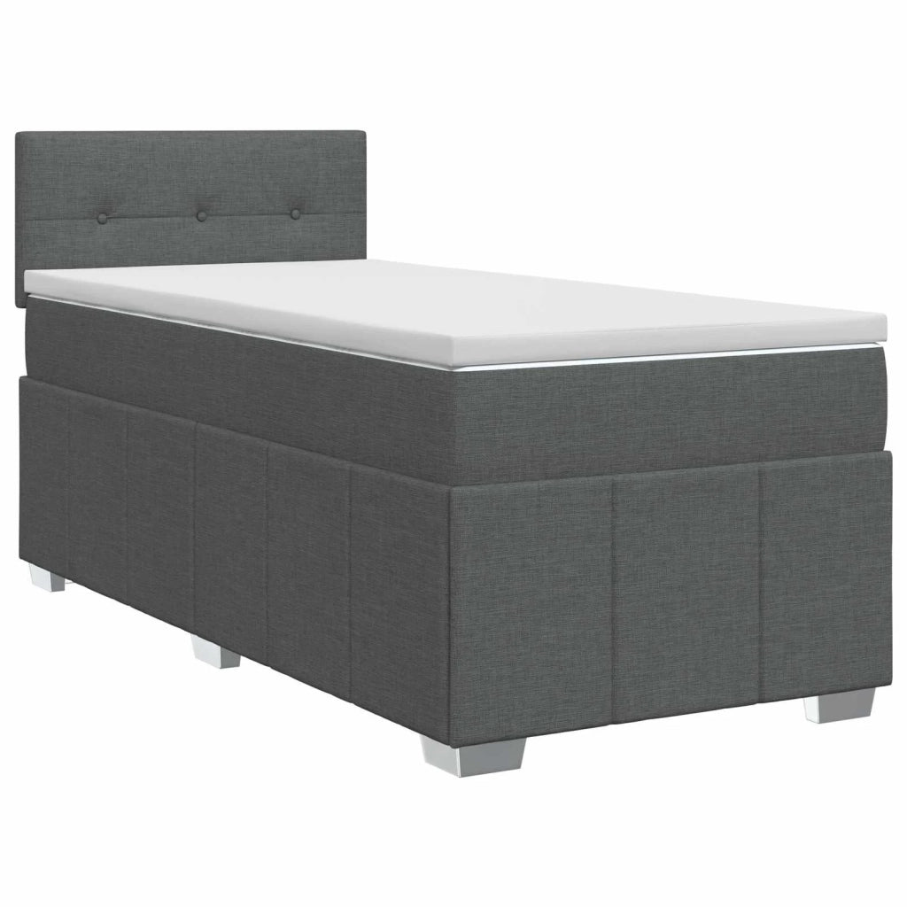 Letto box spring con materasso Grigio Scuro 100 x 200 cm 3451144
