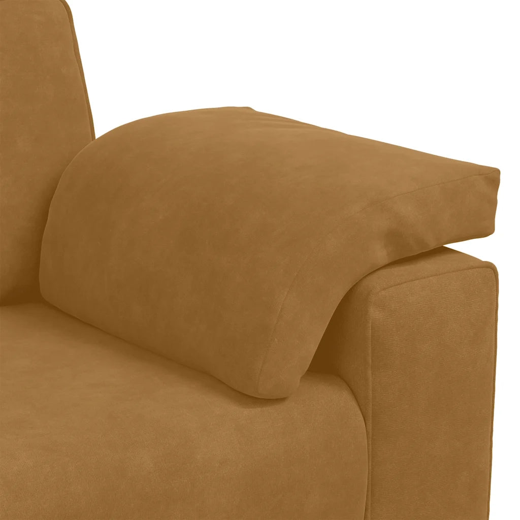 Divano a 3 Posti-Sofa 3 Posti Marrone 178 cm in Velluto