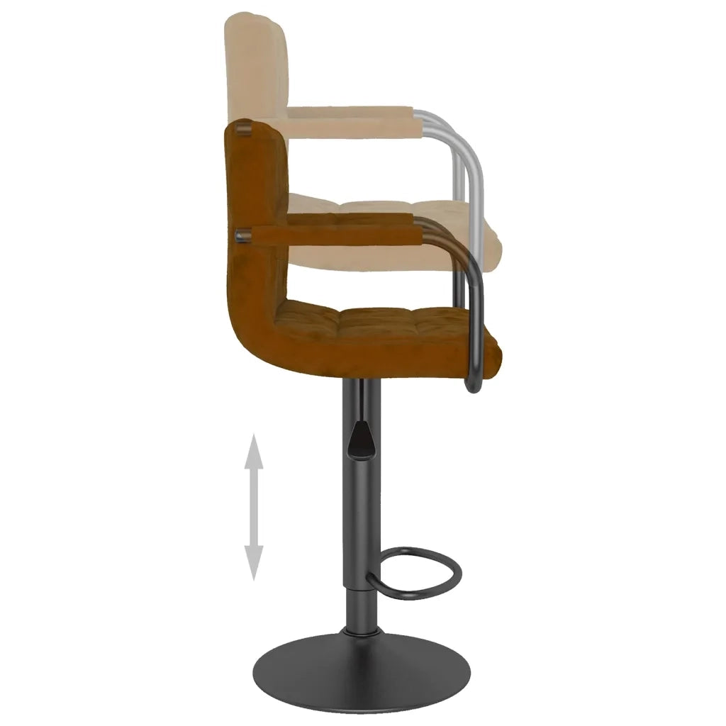 Sgabello da Bar Marrone in Velluto 334646